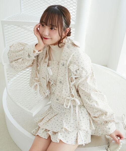 MAJESTIC LEGON / マジェスティックレゴン ミニ・ひざ丈スカート | サイドレースアップフリルスカパン | 詳細24