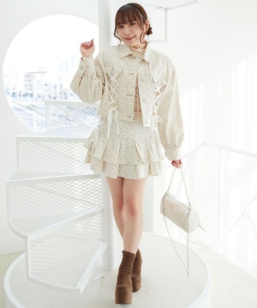 MAJESTIC LEGON / マジェスティックレゴン ミニ・ひざ丈スカート | サイドレースアップフリルスカパン | 詳細25