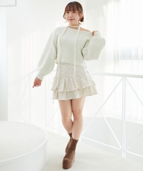 MAJESTIC LEGON / マジェスティックレゴン ミニ・ひざ丈スカート | サイドレースアップフリルスカパン | 詳細29