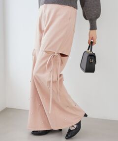 MAJESTIC LEGON / マジェスティックレゴン デニムパンツ | サイドスリットビジューデニムパンツ