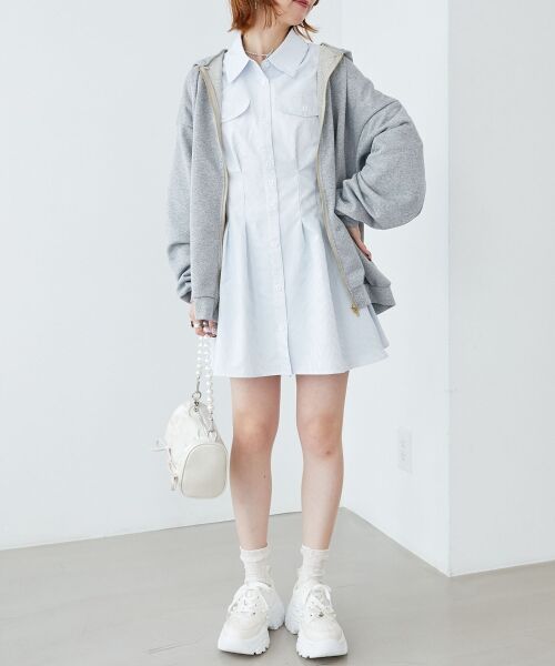 MAJESTIC LEGON / マジェスティックレゴン ミニ丈・ひざ丈ワンピース | バックレースアップミニシャツワンピ | 詳細19