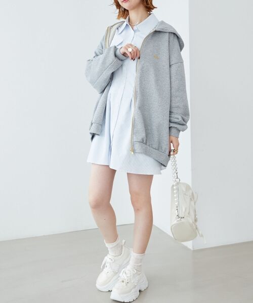 MAJESTIC LEGON / マジェスティックレゴン ミニ丈・ひざ丈ワンピース | バックレースアップミニシャツワンピ | 詳細20