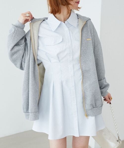 MAJESTIC LEGON / マジェスティックレゴン ミニ丈・ひざ丈ワンピース | バックレースアップミニシャツワンピ | 詳細22