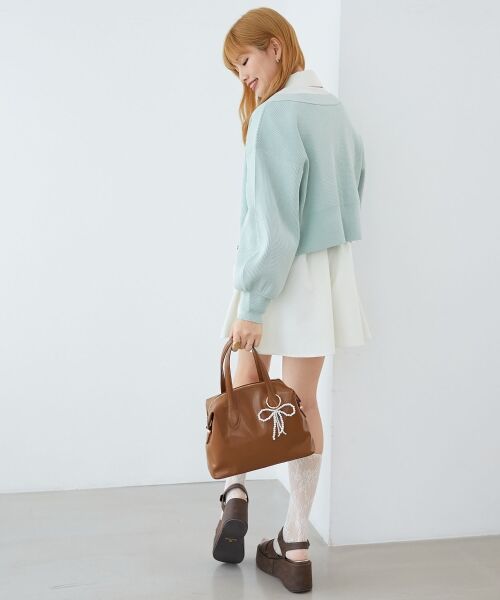 MAJESTIC LEGON / マジェスティックレゴン ミニ丈・ひざ丈ワンピース | バックレースアップミニシャツワンピ | 詳細3