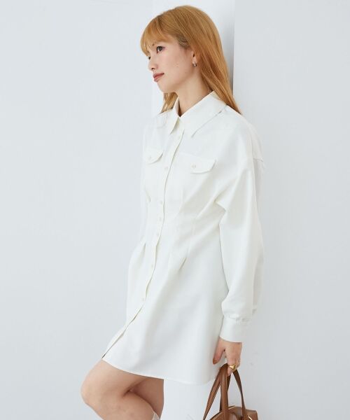 MAJESTIC LEGON / マジェスティックレゴン ミニ丈・ひざ丈ワンピース | バックレースアップミニシャツワンピ | 詳細8