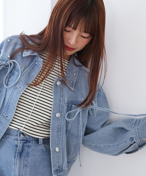 MAJESTIC LEGON / マジェスティックレゴン Gジャン・デニムジャケット | ビジューリボンGジャン | 詳細10