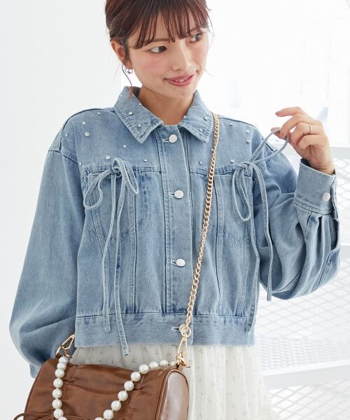 MAJESTIC LEGON / マジェスティックレゴン Gジャン・デニムジャケット | ビジューリボンGジャン | 詳細11