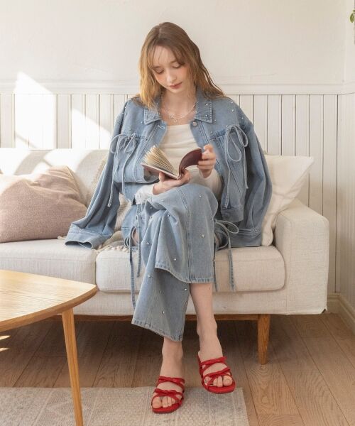 MAJESTIC LEGON / マジェスティックレゴン Gジャン・デニムジャケット | ビジューリボンGジャン | 詳細2