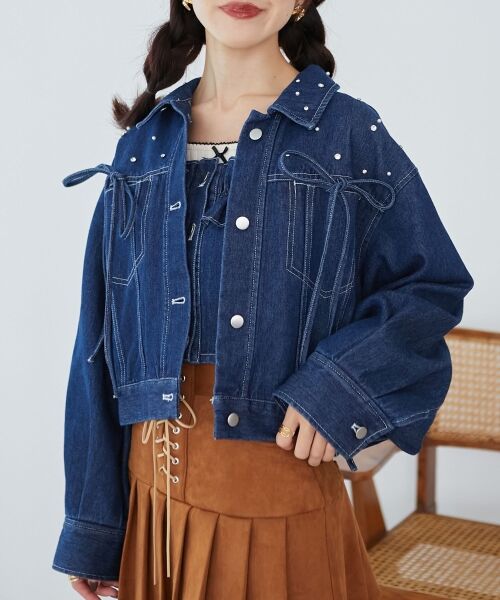 MAJESTIC LEGON / マジェスティックレゴン Gジャン・デニムジャケット | ビジューリボンGジャン | 詳細25