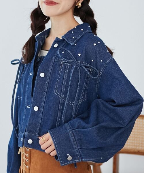 MAJESTIC LEGON / マジェスティックレゴン Gジャン・デニムジャケット | ビジューリボンGジャン | 詳細26