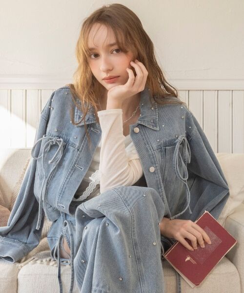 MAJESTIC LEGON / マジェスティックレゴン Gジャン・デニムジャケット | ビジューリボンGジャン | 詳細3