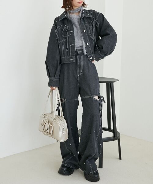 MAJESTIC LEGON / マジェスティックレゴン Gジャン・デニムジャケット | ビジューリボンGジャン | 詳細30