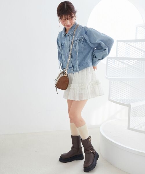 MAJESTIC LEGON / マジェスティックレゴン Gジャン・デニムジャケット | ビジューリボンGジャン | 詳細6