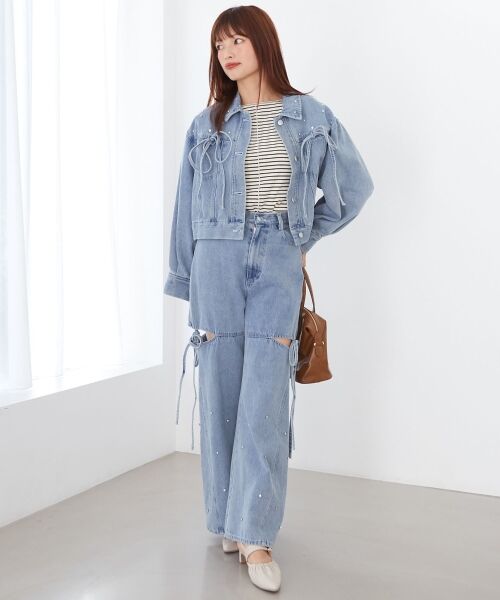 MAJESTIC LEGON / マジェスティックレゴン Gジャン・デニムジャケット | ビジューリボンGジャン | 詳細8