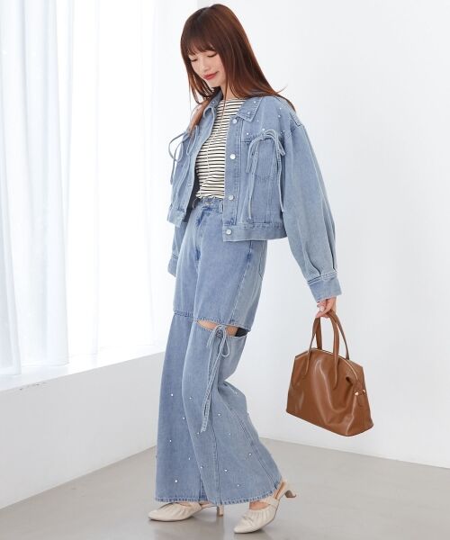 MAJESTIC LEGON / マジェスティックレゴン Gジャン・デニムジャケット | ビジューリボンGジャン | 詳細9