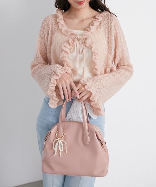 MAJESTIC LEGON/マジェスティックレゴン チャームセットボストンバッグ ピンク FREE MAJESTIC LEGON/マジェスティックレゴン チャームセットボストンバッグ ピンク FREE