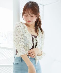 MAJESTIC LEGON / マジェスティックレゴン カーディガン・ボレロ | ◎フリルカラーリボンカーディガン