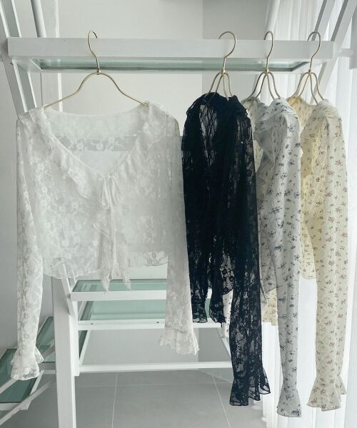 MAJESTIC LEGON / マジェスティックレゴン カーディガン・ボレロ | ◎フリルカラーリボンカーディガン | 詳細1