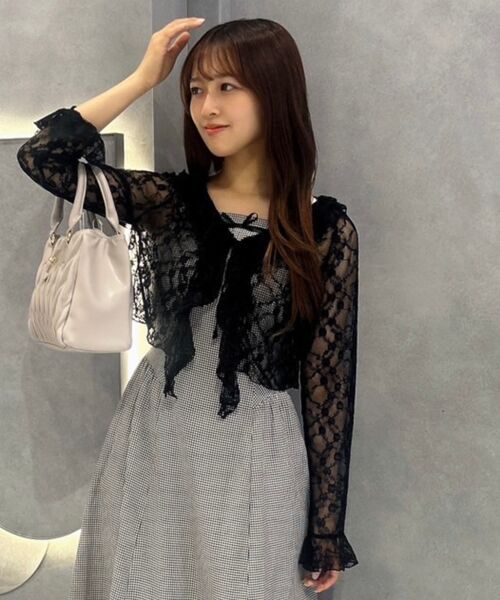 MAJESTIC LEGON / マジェスティックレゴン カーディガン・ボレロ | ◎フリルカラーリボンカーディガン | 詳細13