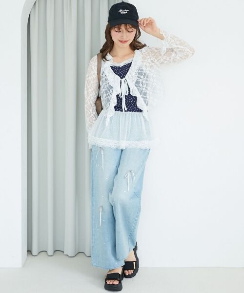 MAJESTIC LEGON / マジェスティックレゴン カーディガン・ボレロ | ◎フリルカラーリボンカーディガン | 詳細2