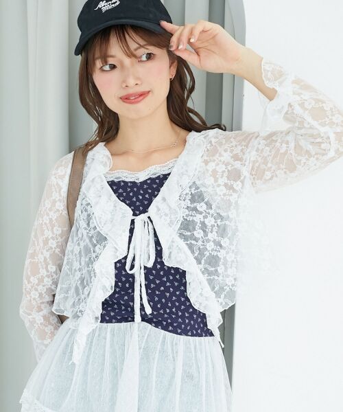 MAJESTIC LEGON / マジェスティックレゴン カーディガン・ボレロ | ◎フリルカラーリボンカーディガン | 詳細5