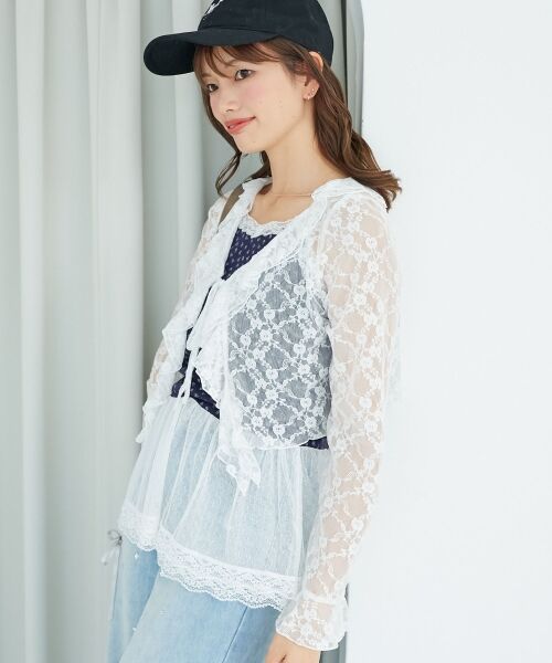 MAJESTIC LEGON / マジェスティックレゴン カーディガン・ボレロ | ◎フリルカラーリボンカーディガン | 詳細6