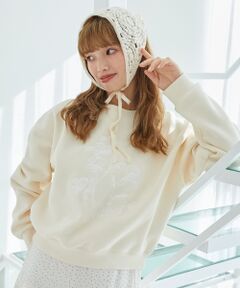 MAJESTIC LEGON / マジェスティックレゴン スウェット | フラワー刺繍裏起毛スウェット