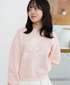 MAJESTIC LEGON / マジェスティックレゴン スウェット | フラワー刺繍裏起毛スウェット