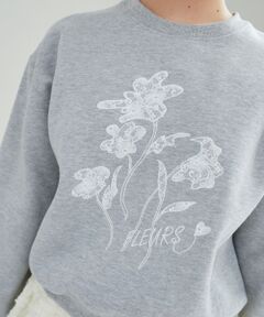 MAJESTIC LEGON / マジェスティックレゴン スウェット | フラワー刺繍裏起毛スウェット