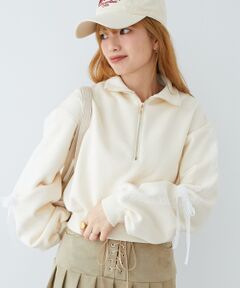 MAJESTIC LEGON / マジェスティックレゴン スウェット | レースリボンショート裏起毛スウェット