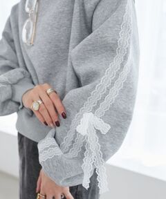 MAJESTIC LEGON / マジェスティックレゴン スウェット | レースリボンショート裏起毛スウェット