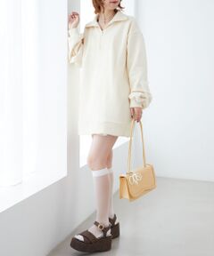 MAJESTIC LEGON / マジェスティックレゴン スウェット | レースリボンZIP裏起毛スウェット