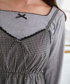 MAJESTIC LEGON / マジェスティックレゴン カットソー | リボン付きスクエアネックトップス