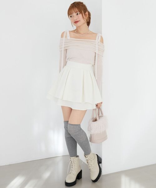 MAJESTIC LEGON / マジェスティックレゴン カットソー | レースリボン2wayオフショルトップス | 詳細16