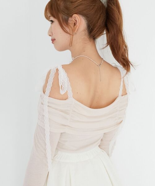 MAJESTIC LEGON / マジェスティックレゴン カットソー | レースリボン2wayオフショルトップス | 詳細21