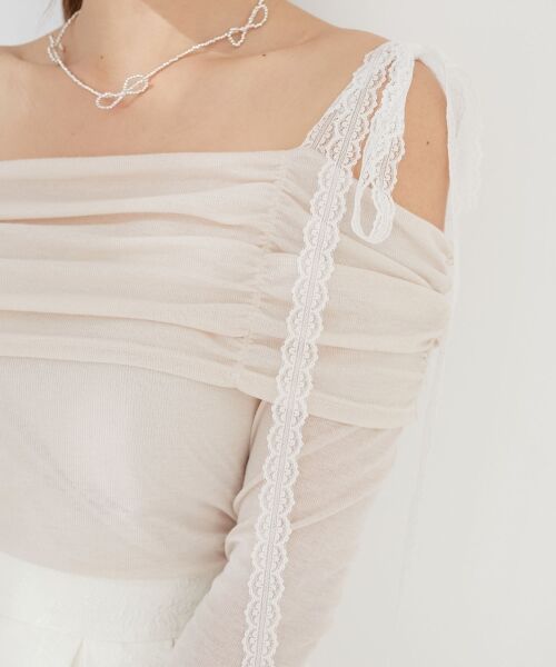 MAJESTIC LEGON / マジェスティックレゴン カットソー | レースリボン2wayオフショルトップス | 詳細22