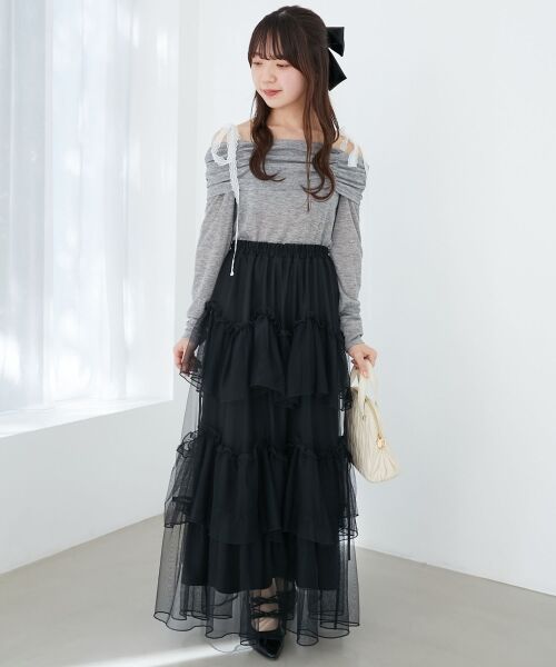 MAJESTIC LEGON / マジェスティックレゴン カットソー | レースリボン2wayオフショルトップス | 詳細23