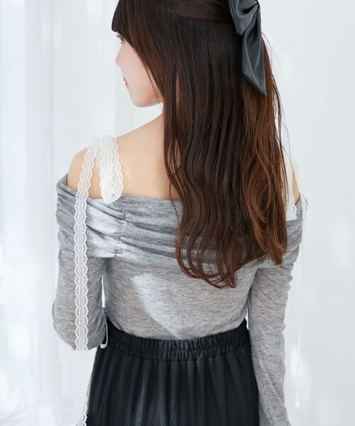 MAJESTIC LEGON / マジェスティックレゴン カットソー | レースリボン2wayオフショルトップス | 詳細28