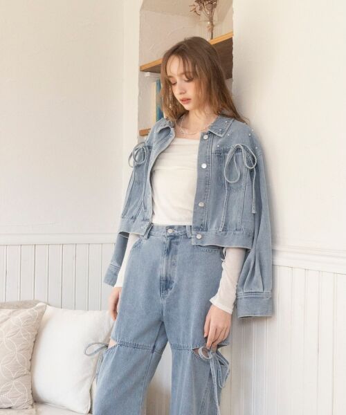 MAJESTIC LEGON / マジェスティックレゴン カットソー | レースリボン2wayオフショルトップス | 詳細6