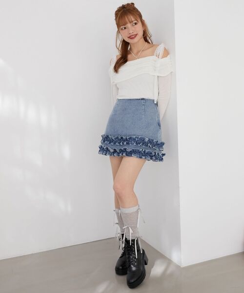 MAJESTIC LEGON / マジェスティックレゴン カットソー | レースリボン2wayオフショルトップス | 詳細8