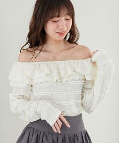 MAJESTIC LEGON / マジェスティックレゴン カットソー | 前後2wayカットレースフリルトップス