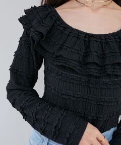 MAJESTIC LEGON / マジェスティックレゴン カットソー | 前後2wayカットレースフリルトップス