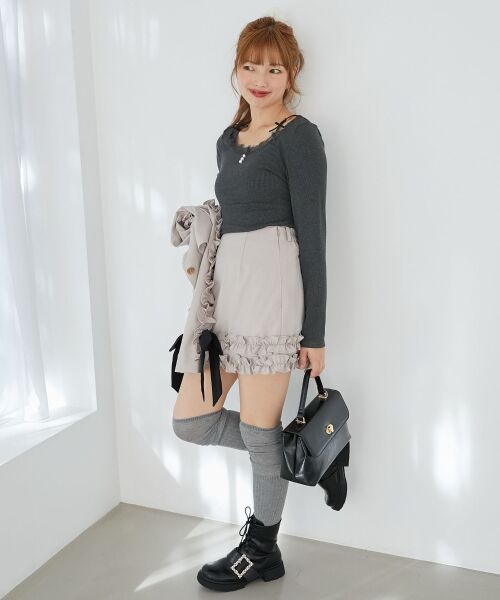 MAJESTIC LEGON / マジェスティックレゴン カットソー | レース使い肩リボントップス | 詳細18