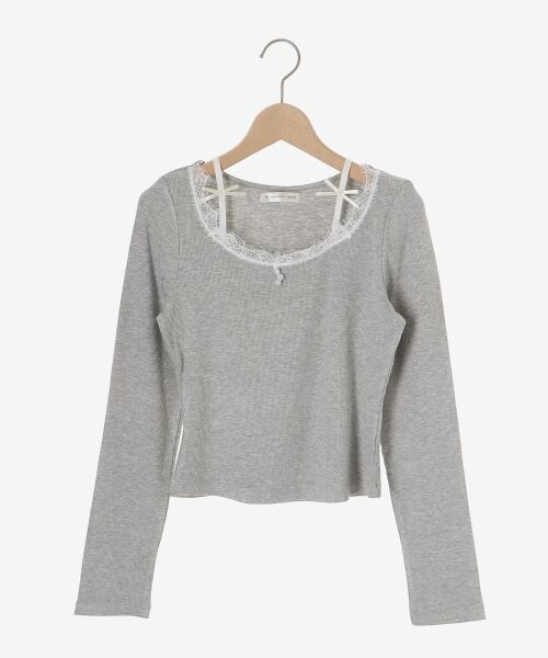 MAJESTIC LEGON / マジェスティックレゴン カットソー | レース使い肩リボントップス | 詳細28