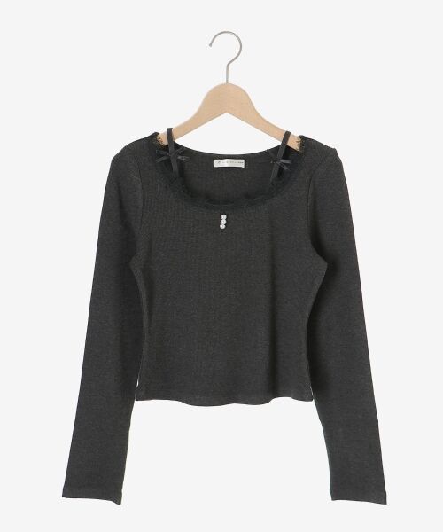 MAJESTIC LEGON / マジェスティックレゴン カットソー | レース使い肩リボントップス | 詳細29