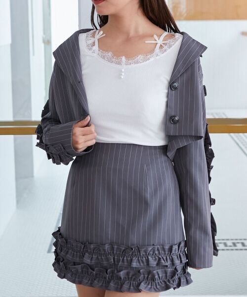 MAJESTIC LEGON / マジェスティックレゴン カットソー | レース使い肩リボントップス | 詳細4