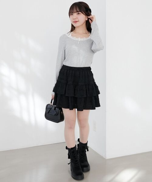 MAJESTIC LEGON / マジェスティックレゴン カットソー | レース使い肩リボントップス | 詳細8