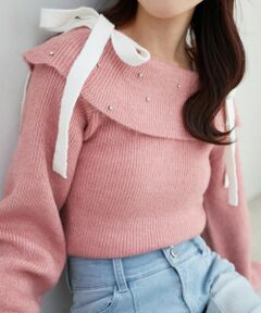 MAJESTIC LEGON / マジェスティックレゴン ニット・セーター | ビジューオフショルニット