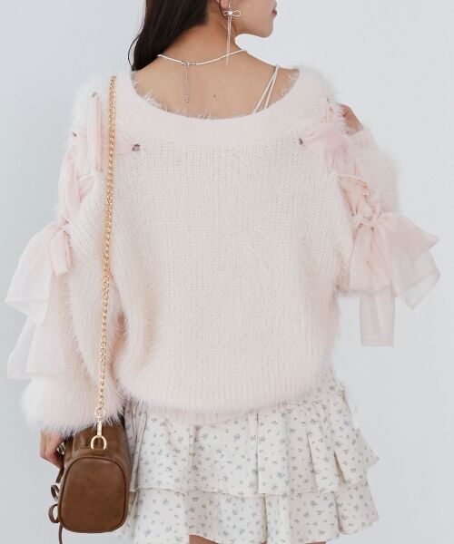 MAJESTIC LEGON / マジェスティックレゴン カーディガン・ボレロ | レースアップシャギーカーディガン | 詳細19