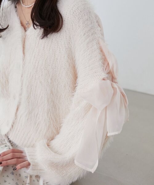 MAJESTIC LEGON / マジェスティックレゴン カーディガン・ボレロ | レースアップシャギーカーディガン | 詳細20